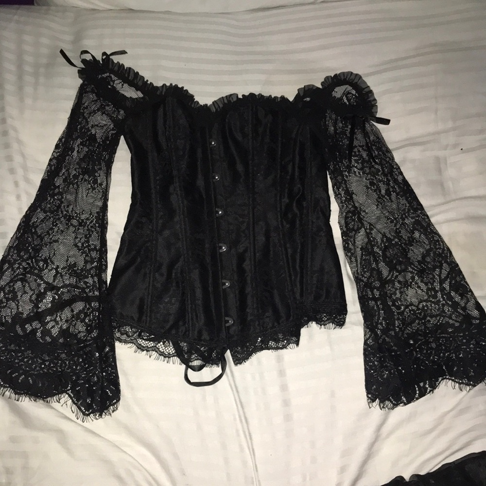 Black Corset and skirt costume 2 piece